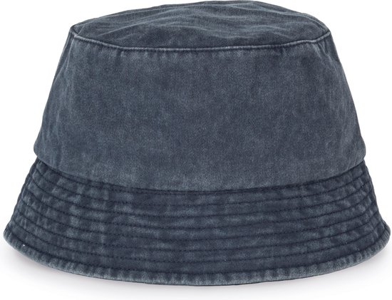 Biologische vintage wash bucket hat unisex Navy Blue S/M