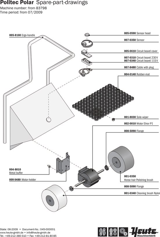 Heute Brosse à polir DARK petite pour cireuse à chaussures