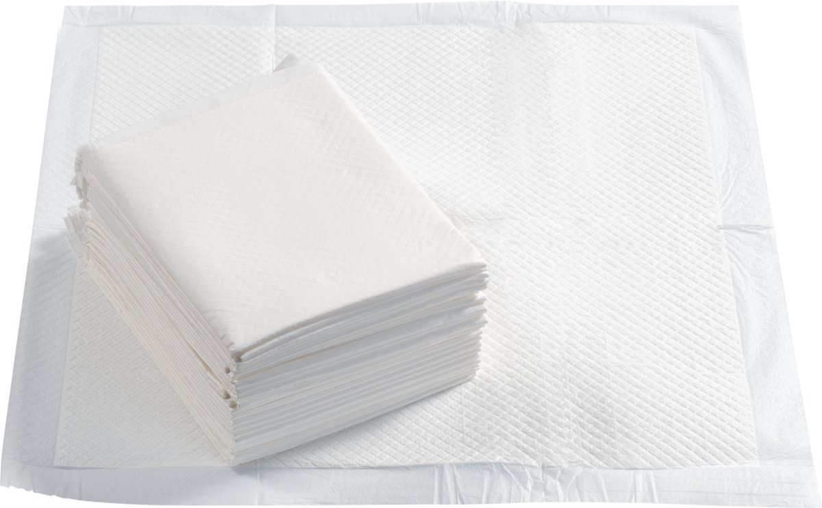 Baxcdyswe 100 stuks incontinentie-onderleggers, wegwerp, 60 × 60 cm, puppyonderleggers, incontinentie-bedonderlegger, pillenmat, training, lekvrij, 5-laags design met sneldrogend oppervlak