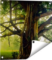 Gards Tuinposter Grote Levensboom met Veel Takken - 50x50 cm - Tuindoek - Tuindecoratie - Wanddecoratie buiten - Tuinschilderij