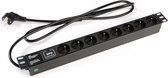 The Linq 19" PDU 8 outlets UTE(FR) + Surge protector, 1.8 mtr Black