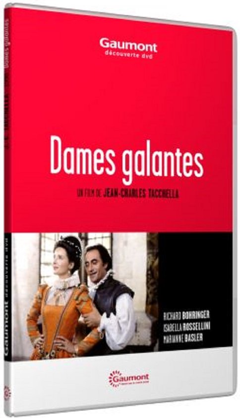 DVD-hoes van 'Dames Galantes' met een man en vrouw in historische kledij.