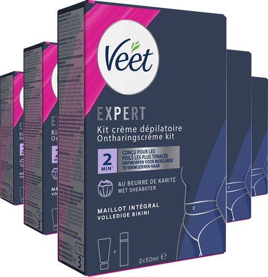 Veet - Expert - Kit Crème Dépilatoire Bikini 100ml (2 x 50ml) - 5 pièces -  Forfait... | bol.com
