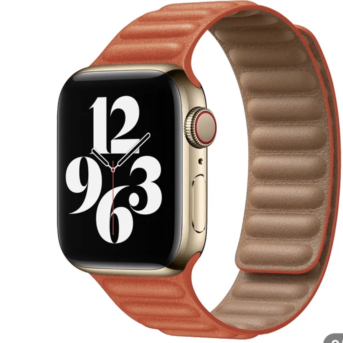 Geschikt voor Apple Watch -horlogebandje- echt leer-modern ribbel design-38-40-41mm- magnetische sluiting