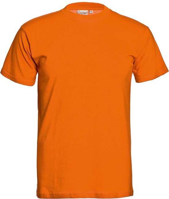 T-shirt orange Santino à manches courtes et col rond.