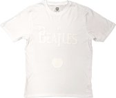 The Beatles - Logo & Apple Heren T-shirt - L - Wit