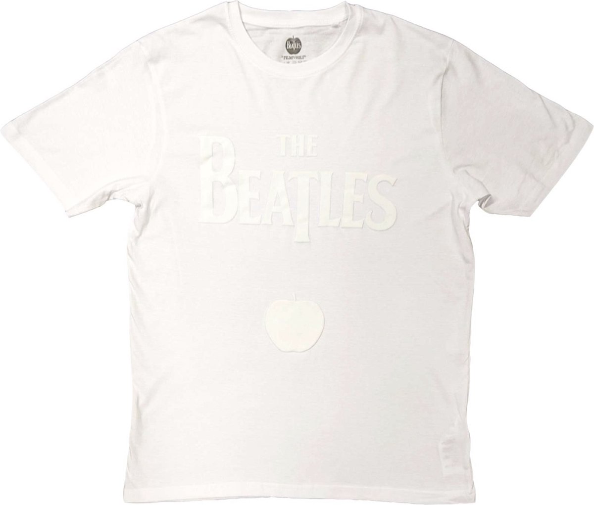 The Beatles - Logo & Apple Heren T-shirt - 2XL - Wit