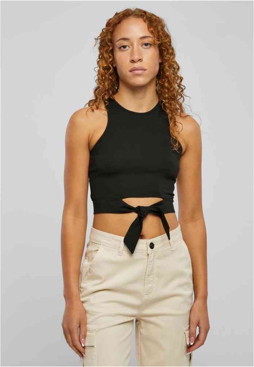 Urban Classics Cropped Knot Crop top M Zwart
