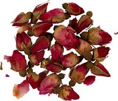 Gedroogde Bloemen, Rozenknoppen, L: 1 - 2 cm, d 0,6 - 1 cm, 15 gr, donkerroze, 1 doos