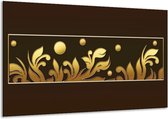 Art de peinture sur toile | Marron, Or | 120x70cm 1Hatch