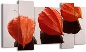 GroepArt - Schilderij - Spa - Oranje, Grijs, Bruin - 120x65 5Luik - Foto Op Canvas - GroepArt 6000+ Schilderijen 0p Canvas Art Collectie - Wanddecoratie