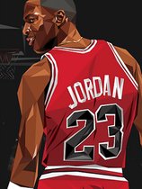 Allernieuwste.nl® Canvas Michael Jordan Superstar - Basketbal Topper - Sport - Kleur - 50 x 70 cm