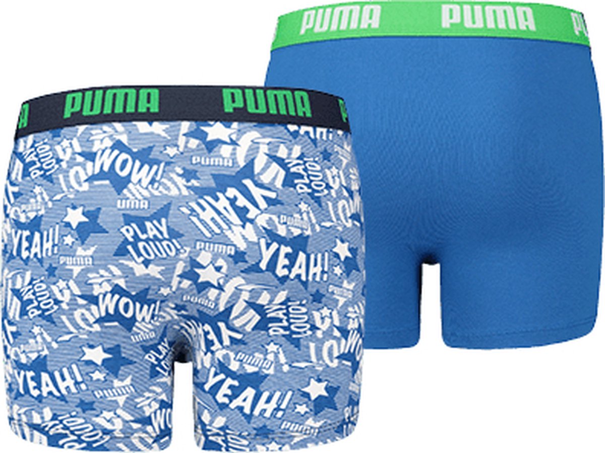 Puma Kids Play Loud Print Boxer 2 pack Blue Combo Bol