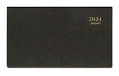 Brepols Bureau-agenda 2024 - OMNIPLAN - GENOVA - Weekoverzicht - Zwart - 16 x 9 cm - liggend