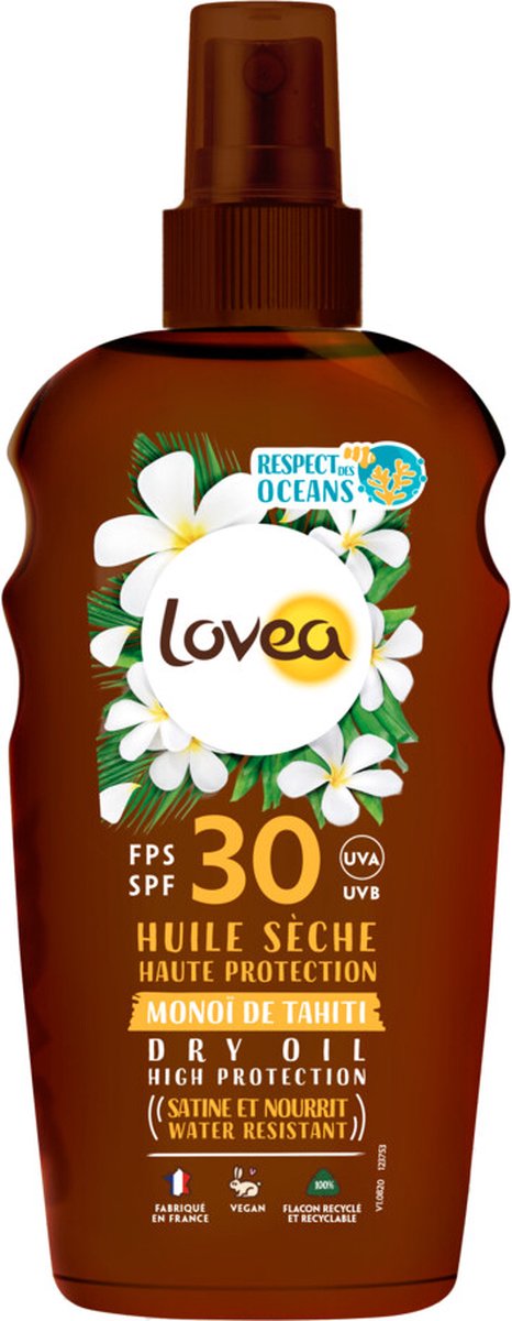 6x Lovea Sun Dry Oil Spray Zonnebrand SPF 30 150 ml