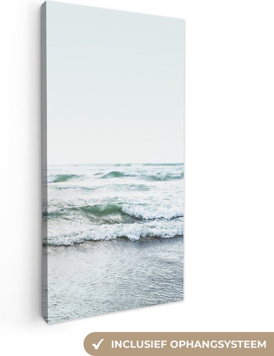 Tableau sur toile Mer - Vagues - Nature - Water - Plage - 40x80 cm - Décoration murale
