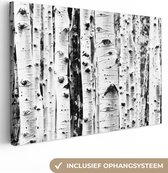 Canvas Schilderij Bomen - Hout - Zwart wit - Natuur - 120x80 cm - Wanddecoratie