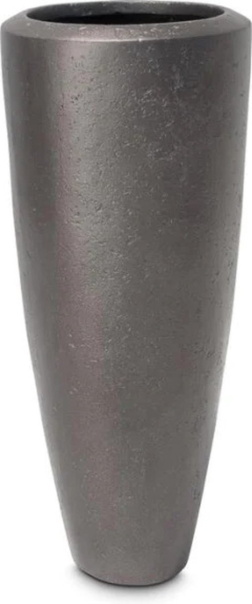 Luxe Plantenpot XXL | Mat Zilver | Handgemaakt | Grote bloembak voor binnen en buiten | Grace Champagne Plantenbak Design | Ronde Bloempot | 52 x 120 cm