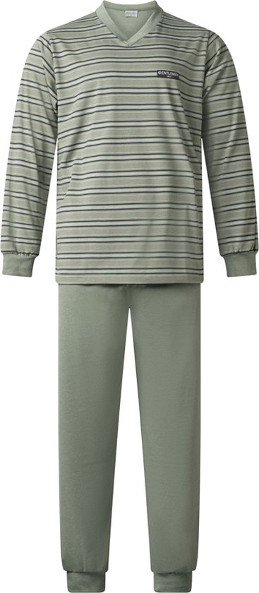 Heren Pyjama Gentlemen v-hals 114237 single jersey GROEN maat L