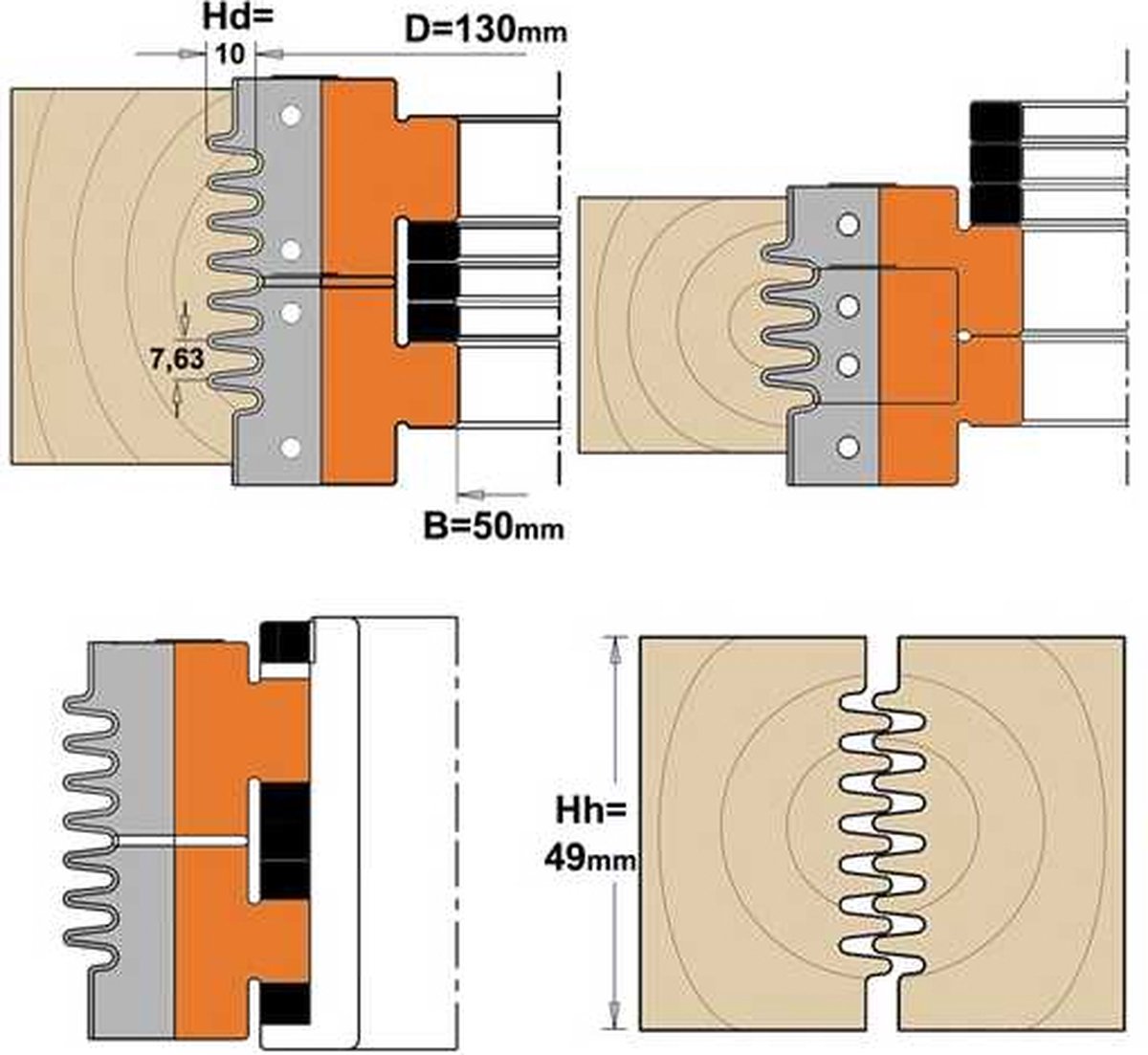 CMT CMT-151.080.25E 151.080.25E material cutter Compuestos D=8 x 25 x
