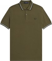 Fred Perry - Polo Donkergroen M3600 - Slim-fit - Heren Poloshirt Maat L