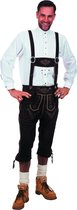 Wilbers & Wilbers - Boeren Tirol & Oktoberfest Kostuum - Lange Lederhose Karl-Heinz Zwart Man - Zwart - Maat 64 - Bierfeest - Verkleedkleding