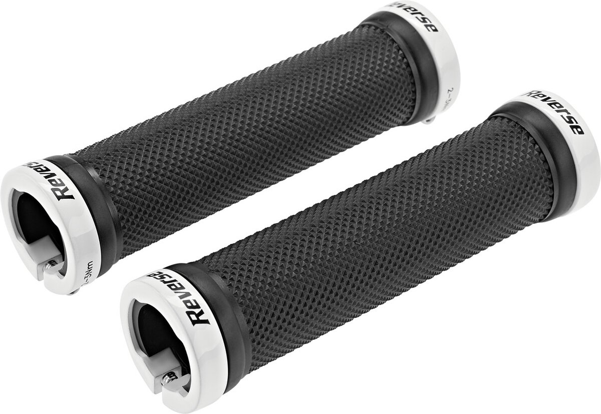 Reverse Lock-On Grips black Kleur wit