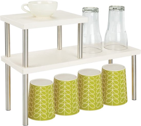 Keukenrek, 3 planken, roestvrij staal, horeca, rek voor zware lasten, 80 x 80 x 40 cm, garagerek, werkplaatsrek of opbergrek, metaal, met 50 kg draagkracht