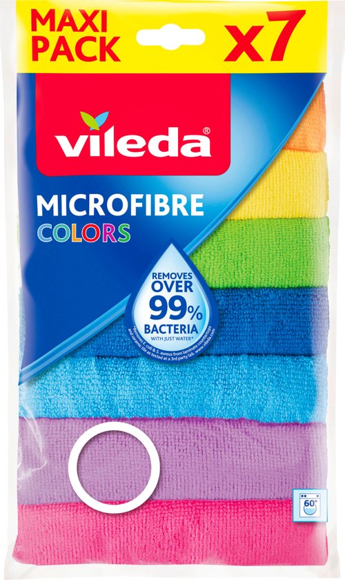 Vileda Lingettes Tout Usage Microfibre Couleurs Multipack, 7 pcs | bol
