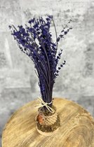 Droogbloemen - Lavendeltakjes in mini vaas - hoogte 40 cm