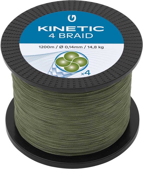 Fil de pêche tressé Kinetic Cyber ​​​​4 1200 m Vert 0,250 mm