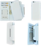 Pearlycase 2in1 back en book case pu-leder hoesje Wit met magnetisch uitneembaar behuizing en sluiting voor Apple iPhone 6 / iPhone 6S