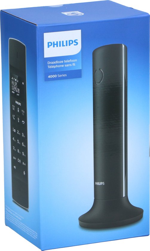 Téléphone Fixe Sans Fil Philips DECT - Répondeur, Écran 1,6", Mode Eco+ - Blanc