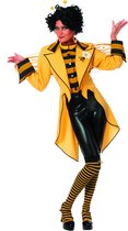 Wilbers & Wilbers - Bij & Wesp Kostuum - Bezige Bijenkoningin Frack Vrouw - Geel - Maat 56 - Carnavalskleding - Verkleedkleding