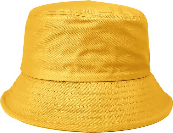 Bucket Hat - Donkergeel | 53-55 cm - One Size | Katoen | Fashion Favorite