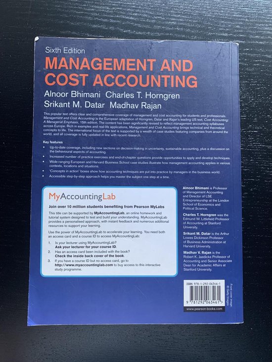 Management And Cost Accounting Sixth Edition - Alnoor Bhimani - Pearson ...