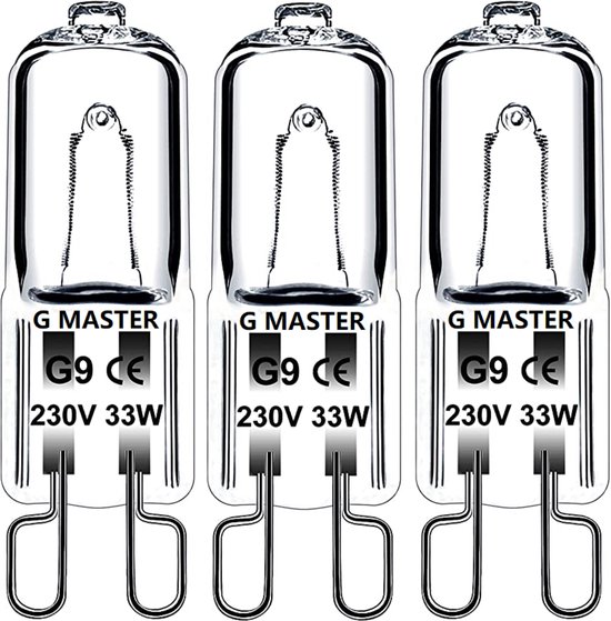 G Master - PRO G9 Halogeen lichtbron - 230V - Warm Wit Licht - Dimbaar - 33w (vervangt 40W) - Halogeen lamp -(3 STUKS)