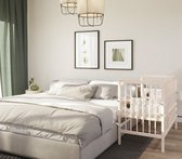 Co-sleeper - Wieg - baby bed Premium - XL 90x55 cm - incl. matras - massief beukenhout - wit - SÄMANN