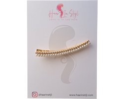 Haar in Stijl® Haarclip Maisun - Set van 2 Gouden haarclips met parels - Dames haaraccessoires voor feest bruiloft verloving bruidsmode