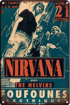 Signs-USA - Concert Sign - metaal - Nirvana - Foufounes - 20x30 cm