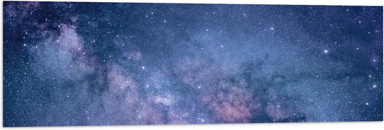 Vlag - Donker- en Lichtblauwe Galaxy Lucht - 120x40 cm Foto op Polyester Vlag