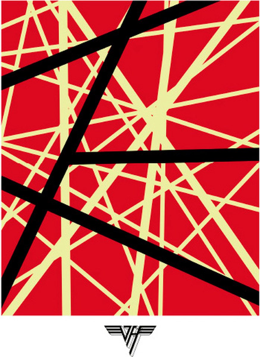 Signs-USA Muziek Sign - metaal - Van Halen - Eddie van Halen Stripes - 20x30 cm Zwart
