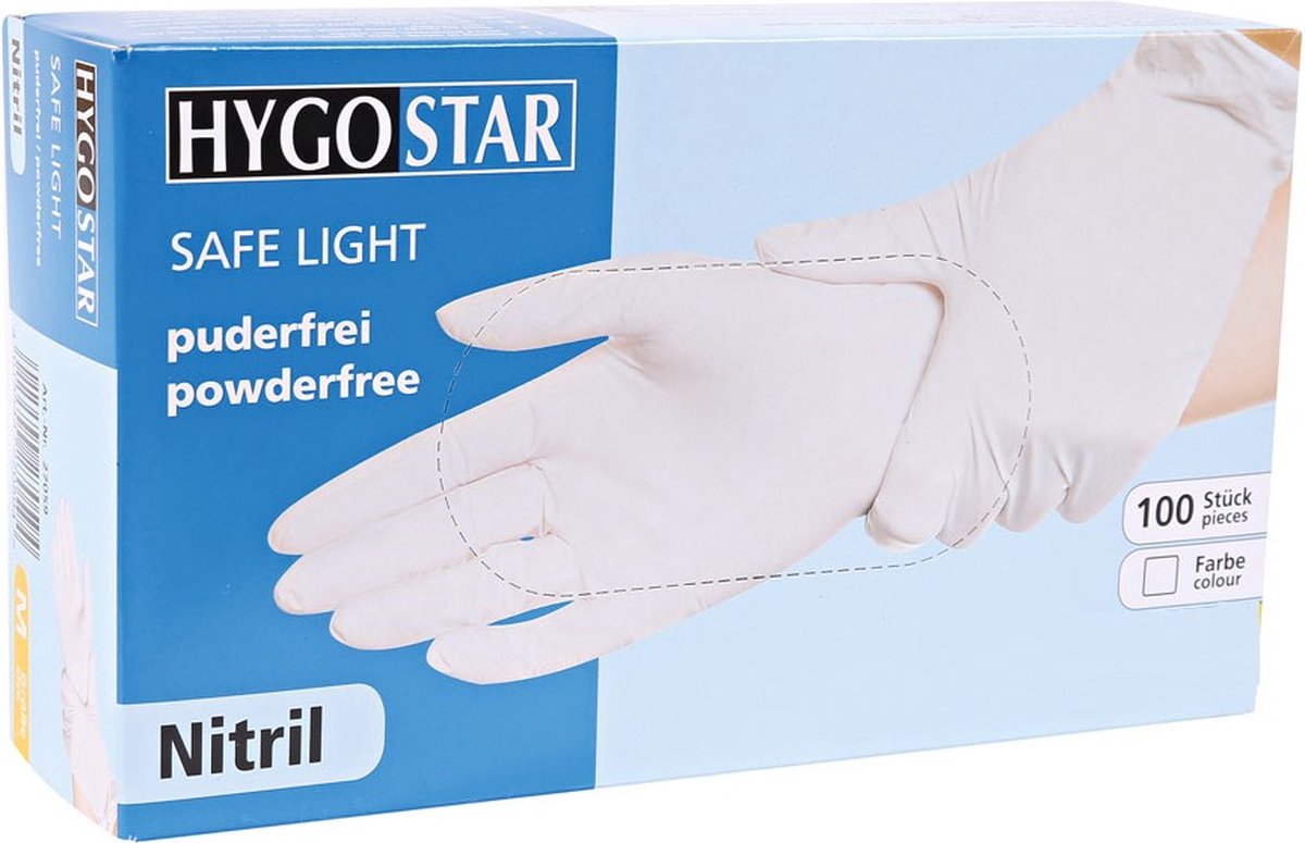 Goedkoopste Hygostar Wegwerp handschoenen - Nitril - Poedervrij - Wit - XL - 100 stuks