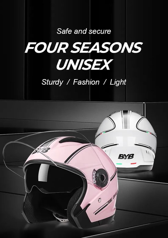 Scooterhelm Roos Scooter Helm Jethelm Hoofd Omtrek 56/62 CM Brommer Helm