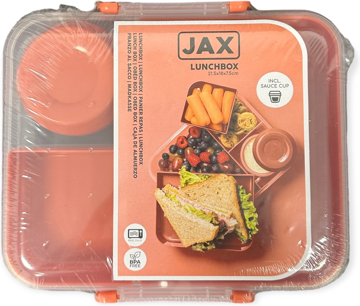 Salade-/broodtrommel inclusief sausbeker - Lunchbox - JAX | bol