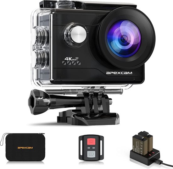 viering Me compleet Apexcam 4K Action Cam 20MP WiFi Sports Camera - Vlog Camera - Auto Camera -  Ultra HD... | bol.com