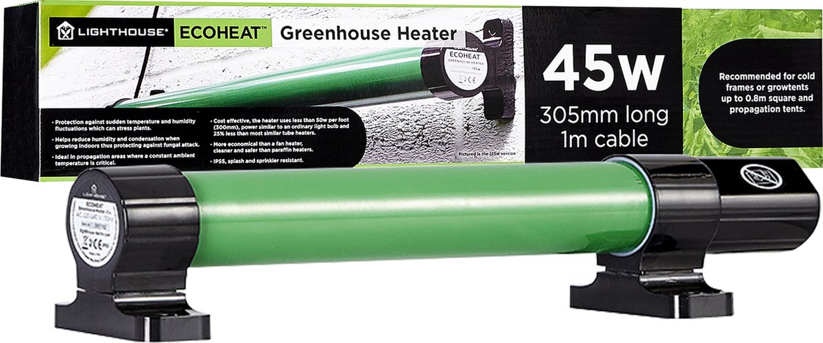 Ecoheat Greenhouse Heater 45 Watt - 30.5 cm - Buisverwarmer - Bescherming  tegen... | bol.com
