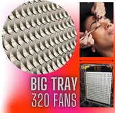 Nepwimpers BIG TRAY 12D mix 0.05 C krul Pre Made Volume Fans Russian volume - Zebra Luxe - wimperextensions pre-made fans XL tray C crul 320 fans