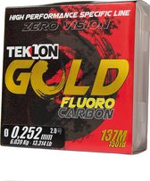 Teklon Gold Fluorocarbon - Ligne de pêche - Fluorocarbone - 137 mètres - Diamètre 0,252 mm - Force de traction 6,039 kg - Approuvé Eftta