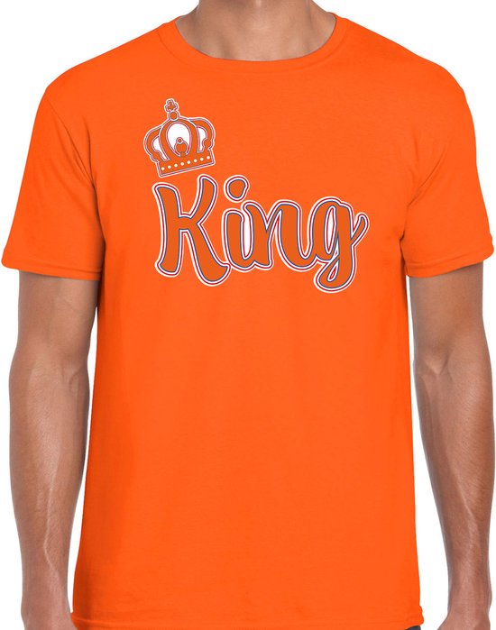T-shirt Bellatio Decorations King's Day - King - homme - orange M